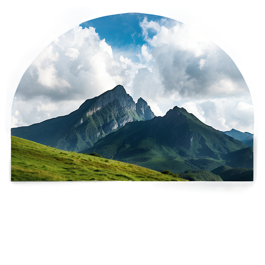 Cloudy Mountain Landscape PNG dxe43 PNG with transparent background