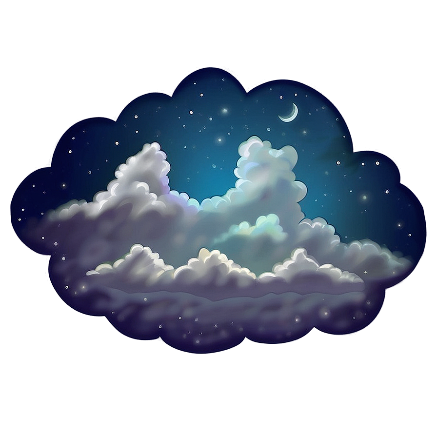 Cloudy Night Sky Png Wcy32