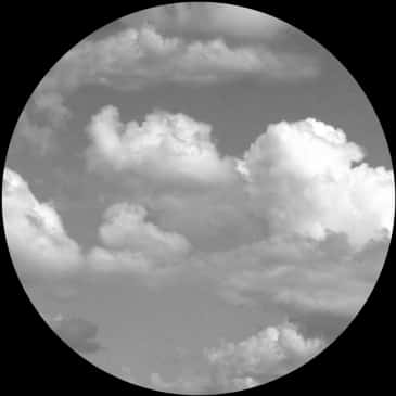 Cloudy_ Sky_ Circular_ Frame_ Black_and_ White