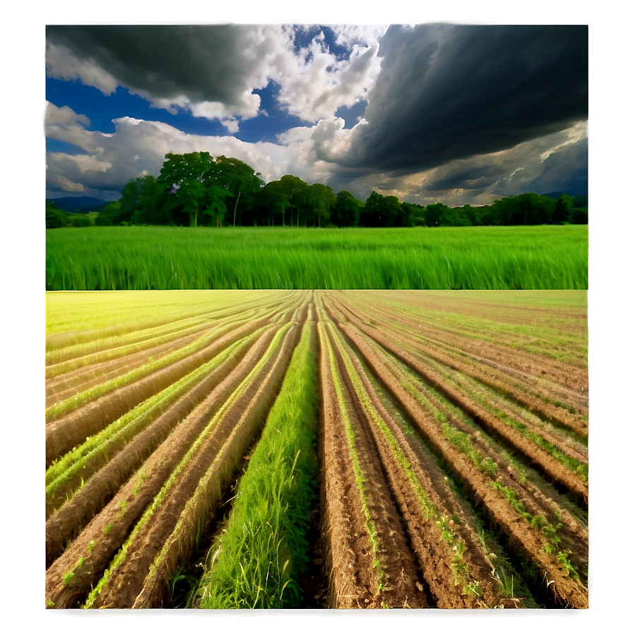 Cloudy Sky Over Fields PNG 06252024 PNG with transparent background