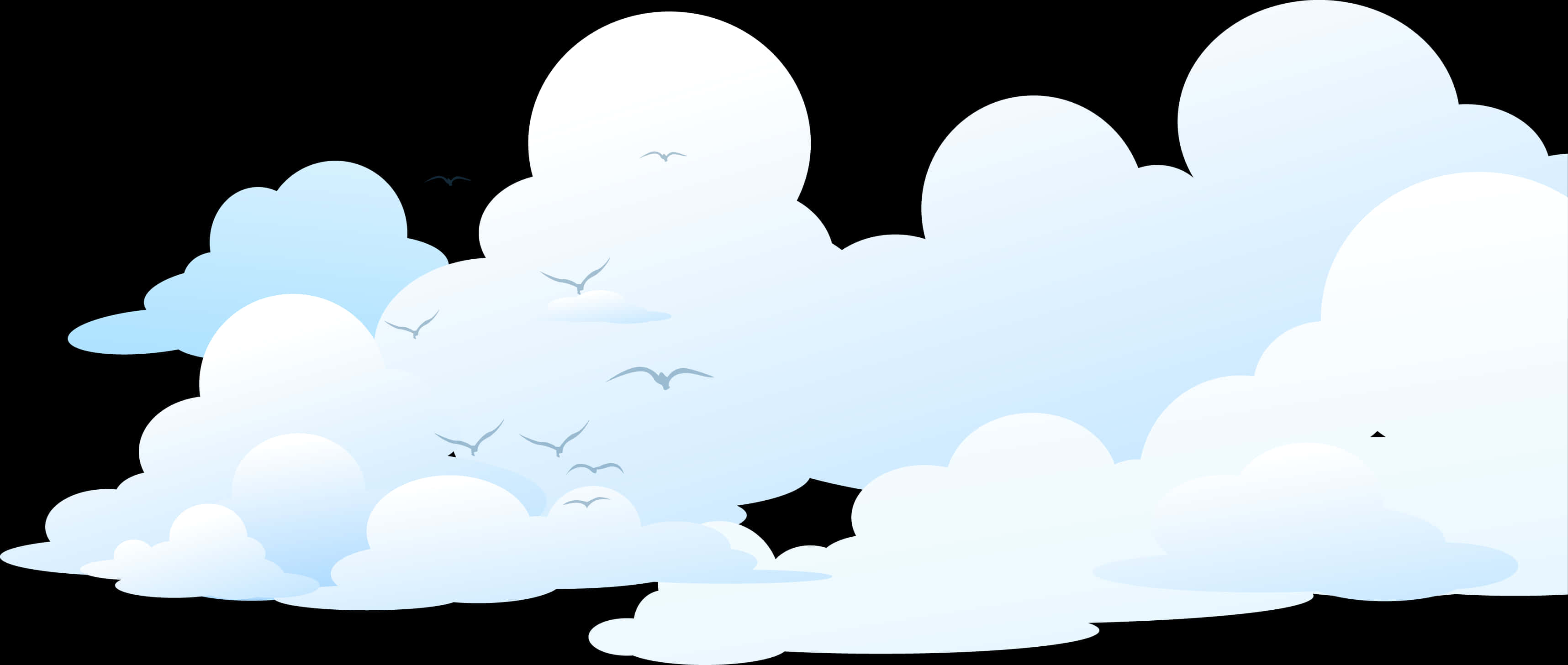 Cloudy Sky Vector Illustration PNG with transparent background