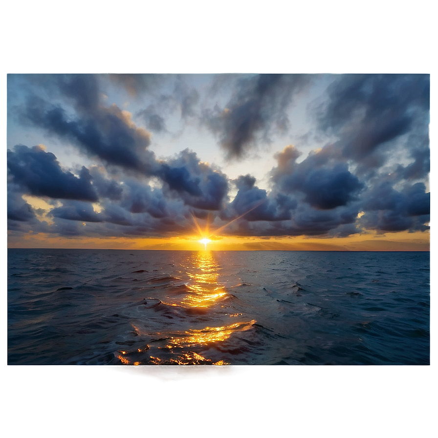 Cloudy Sunrise Ocean Png Skc20