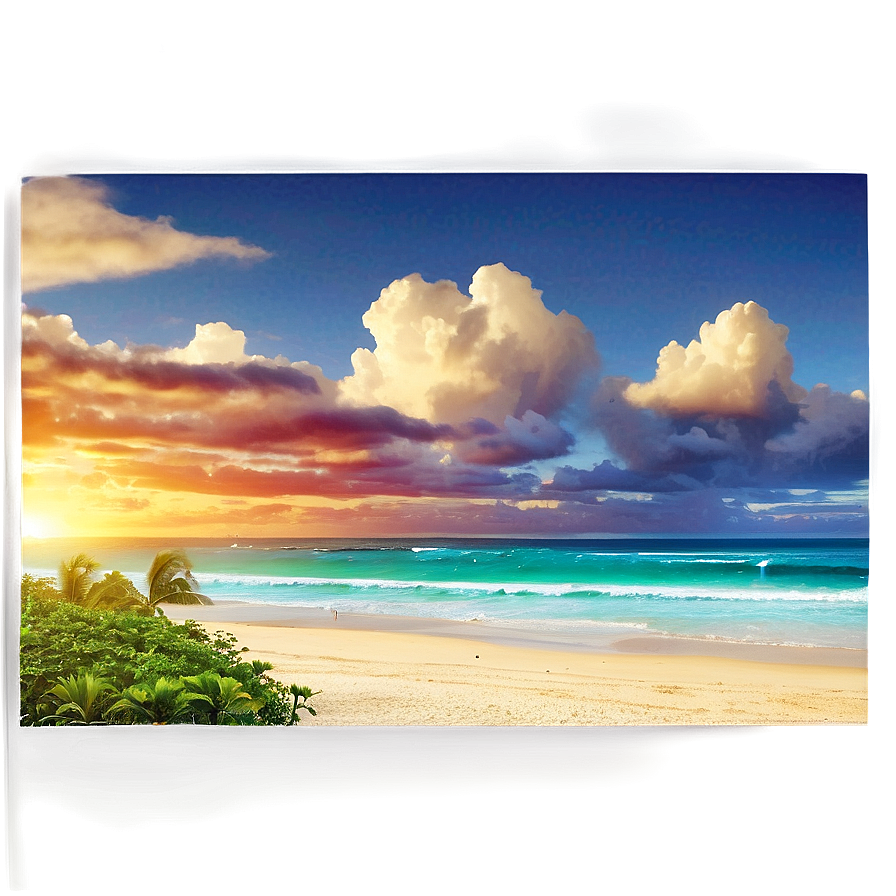 Cloudy Sunset Beach Png 14