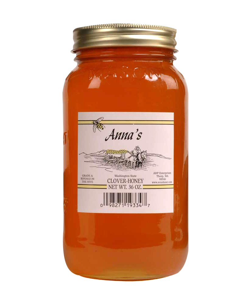 Clover Honey Jar Product PNG with transparent background