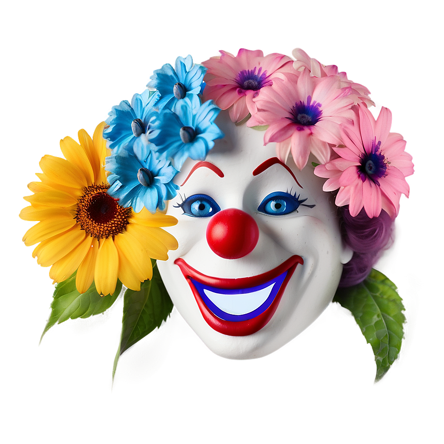 Clown Emoji With Flowers Png 05252024