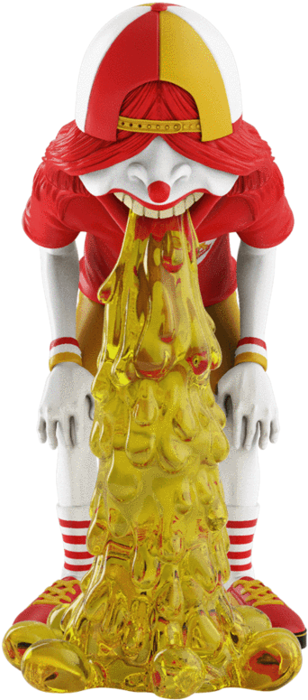 Clown Figure Vomiting PNG with transparent background