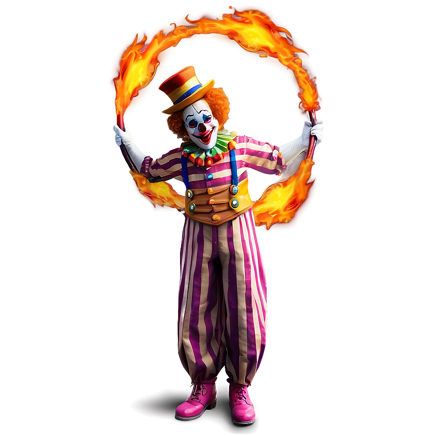 Clown With Fire Hoop Png 17