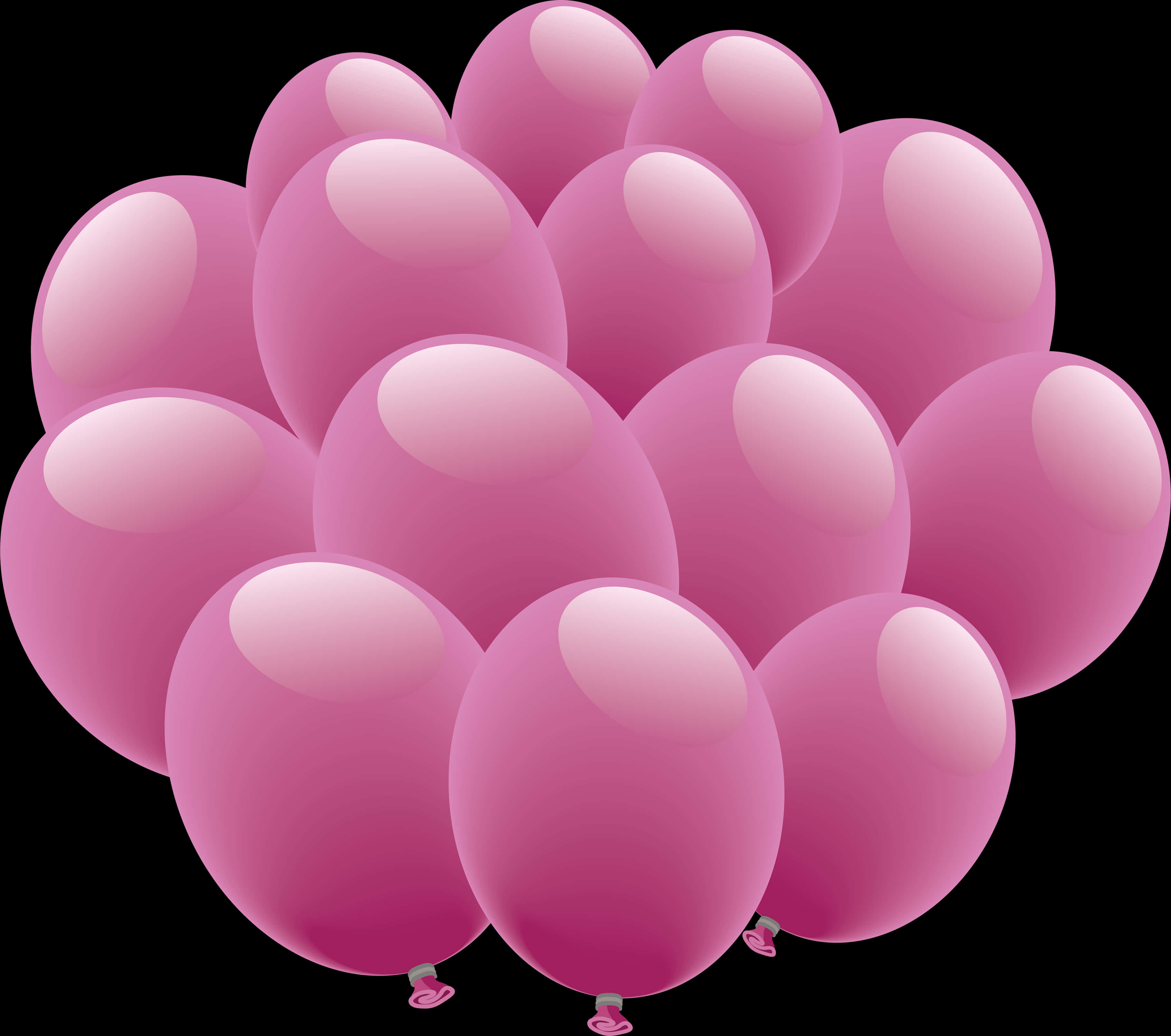Clusterof Pink Balloons PNG with transparent background