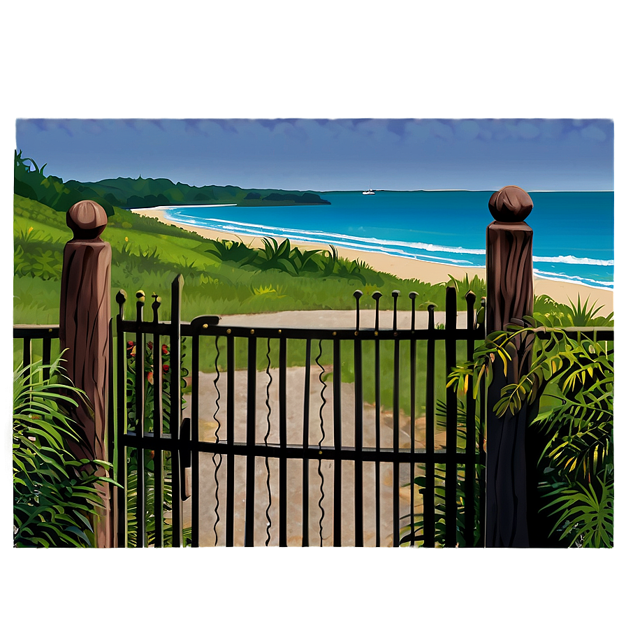 Coastal Beach House Gate Png Rpy