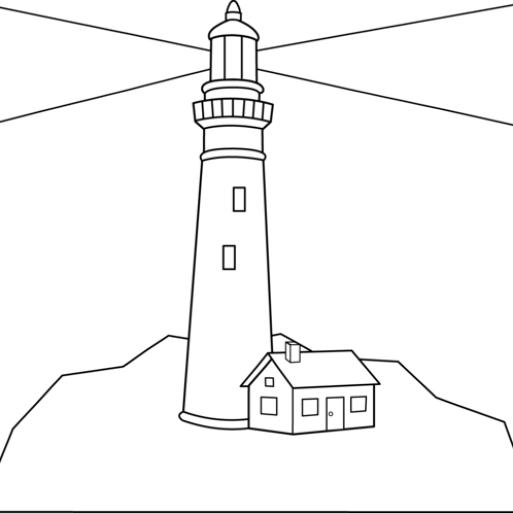 Lighthouse Images Clip Art Fish Clipart Hatenylo - Lighthouse Cartoon Black And White PNG with transparent background