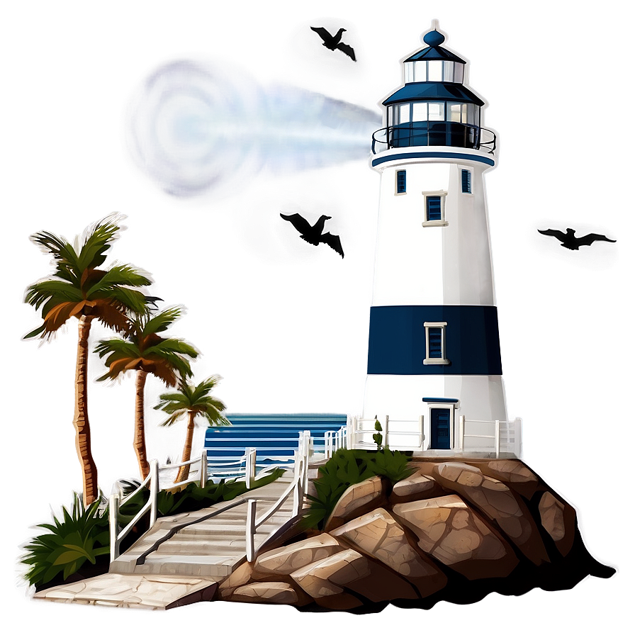 Coastal Lighthouse Scene PNG gmh PNG with transparent background