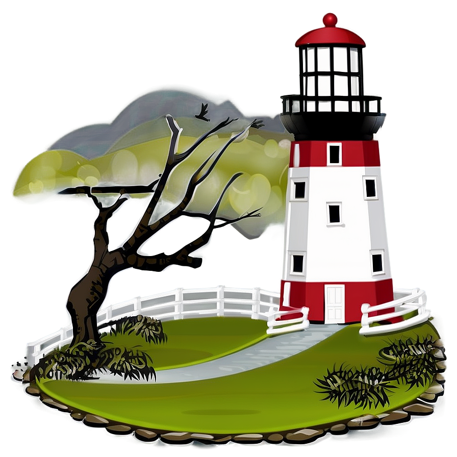 Coastal Lighthouse Scene PNG kgp97 PNG with transparent background