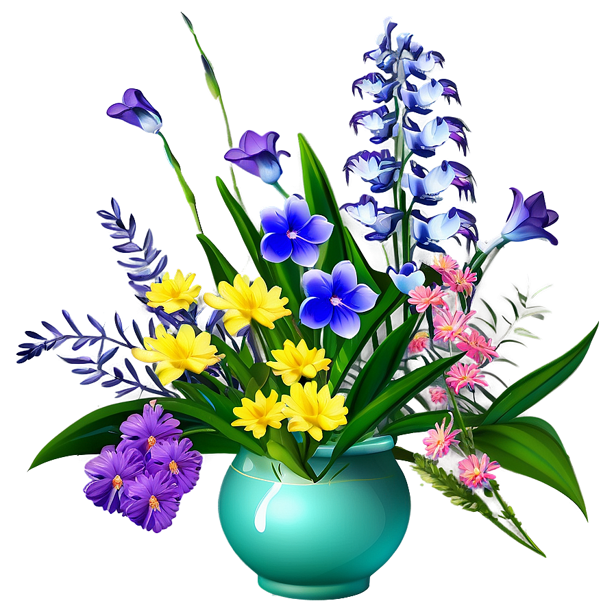 Coastal Wildflowers Scene PNG ags PNG with transparent background