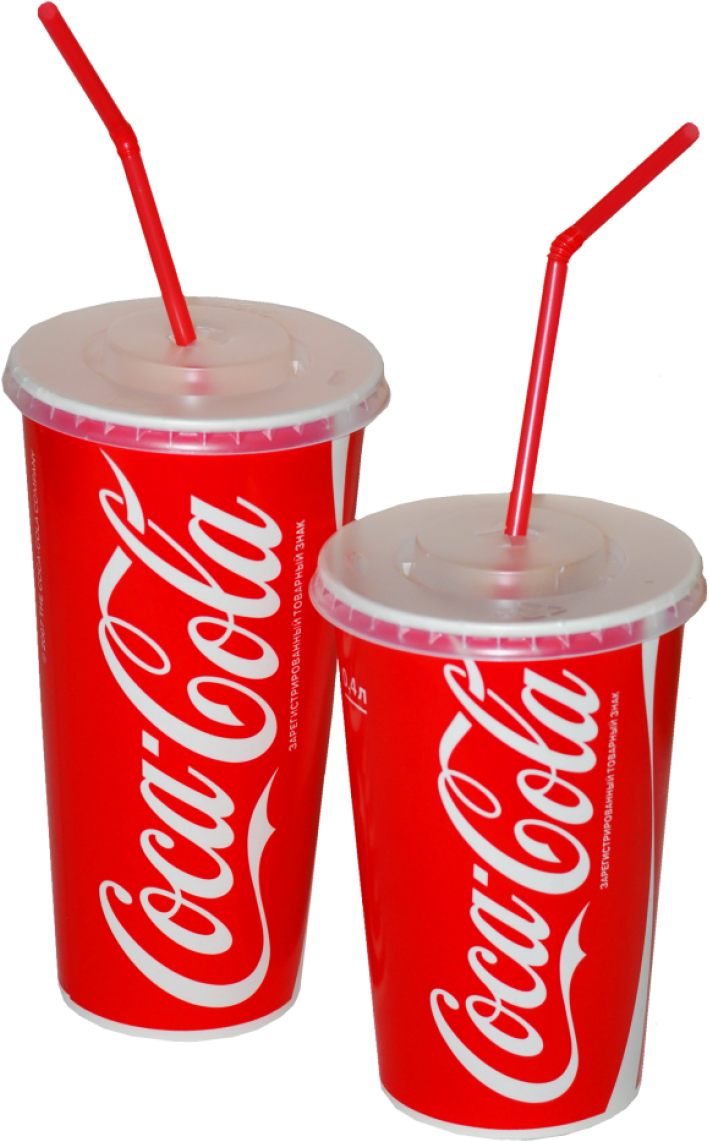 Coca Cola Paper Cupswith Straws