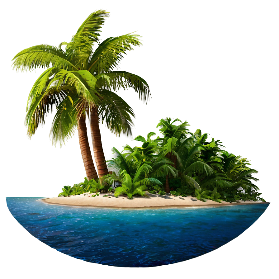 Coconut Tree on Island PNG 06202024 PNG image with a transparent background, free high-resolution download