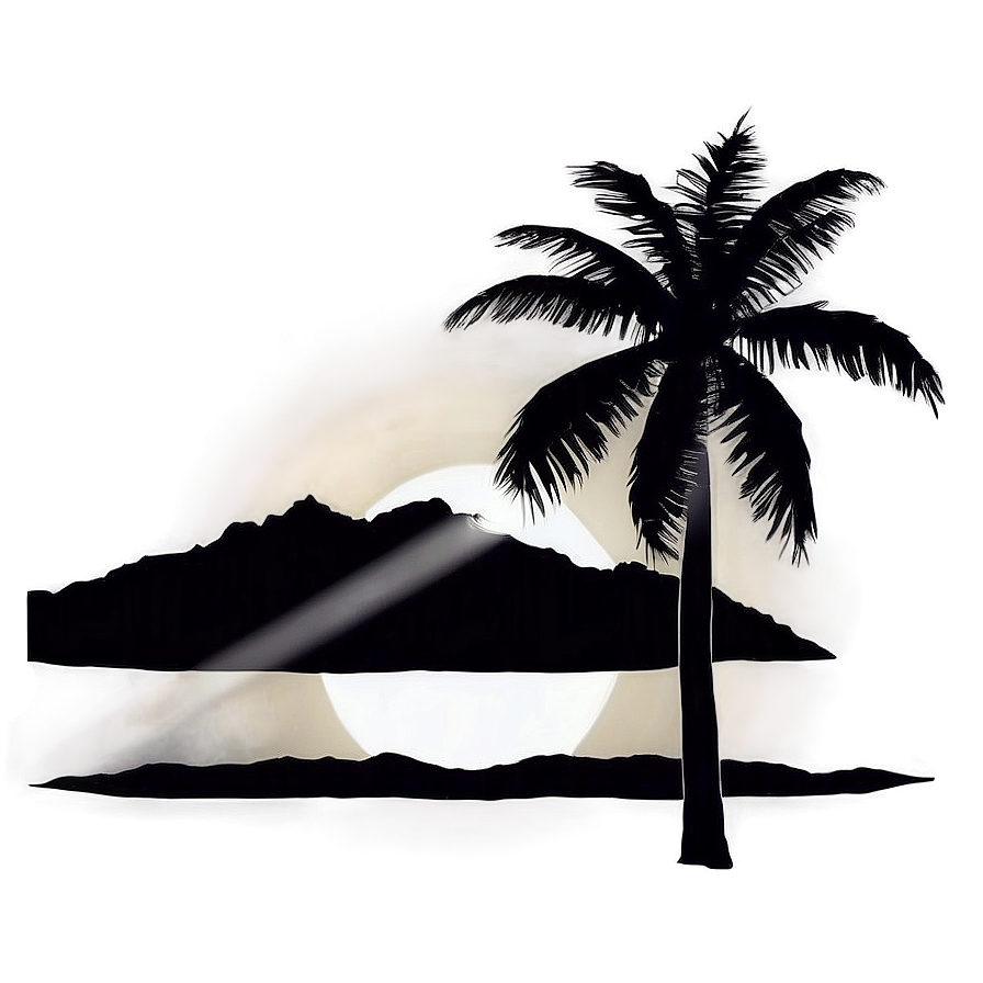 Coconut Tree Sunset Silhouette Png 06202024