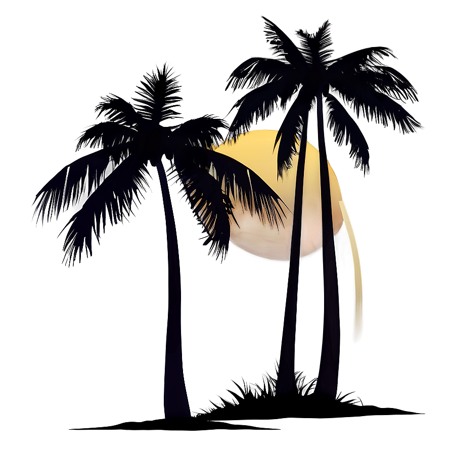 Coconut Tree Sunset Silhouette Png 9