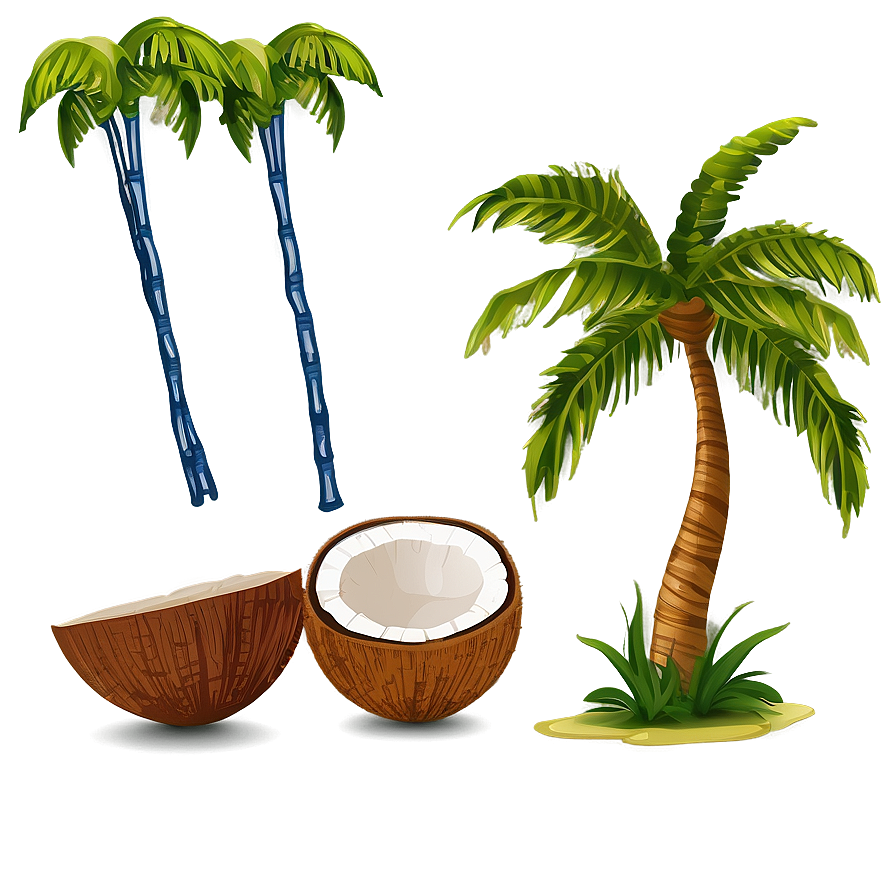 Coconut Tree With Coconuts Png 06202024