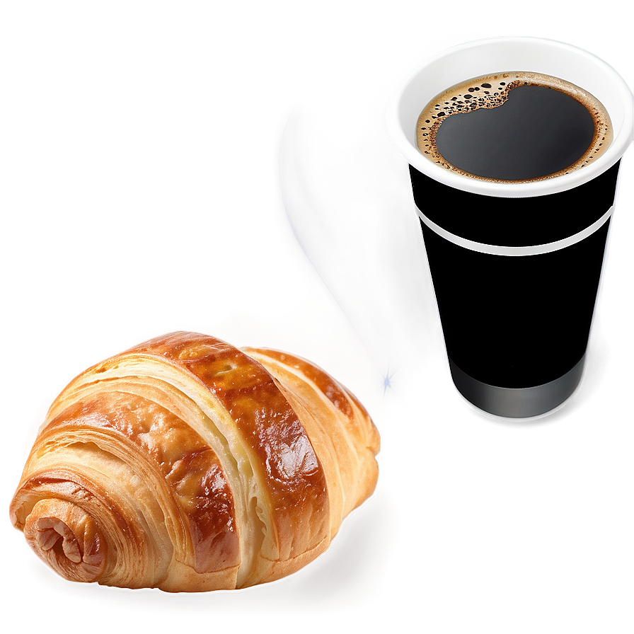 Coffee And Croissant Png Aqg