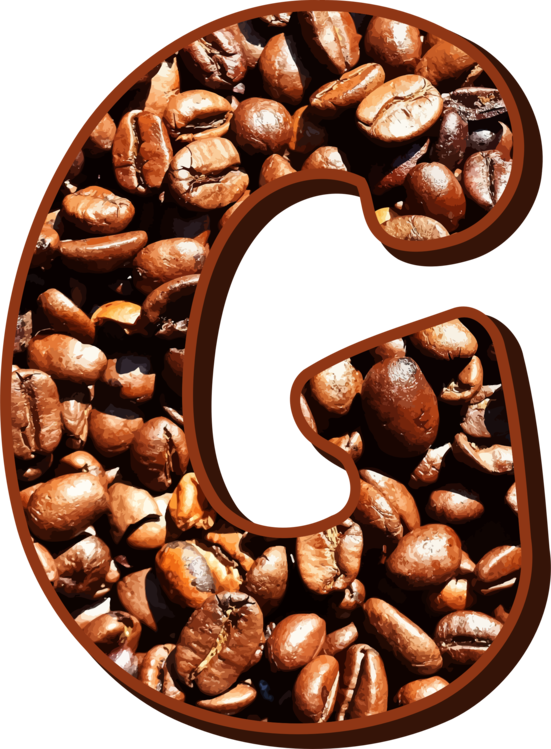 Coffee Beans Letter B Overlay