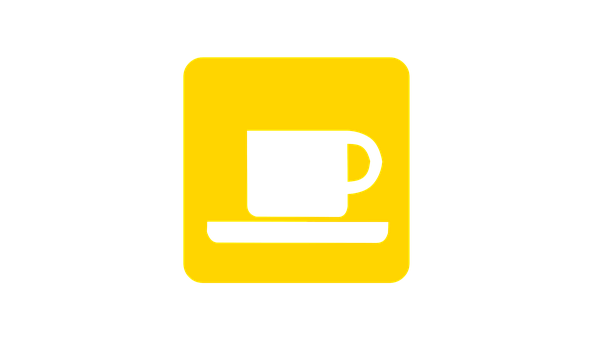 Coffee Cup Icon Yellow Background