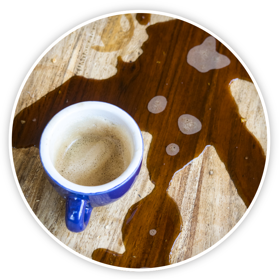 Coffee Cup Stainon Wooden Table