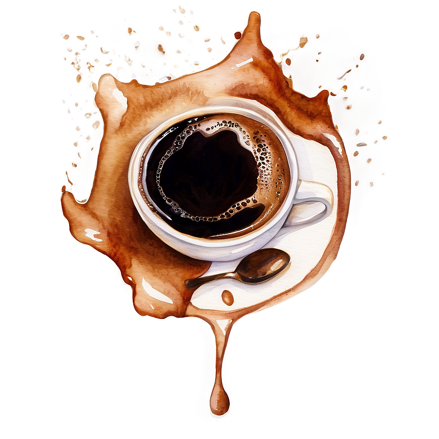 Coffee Splash Watercolor Png Arc30