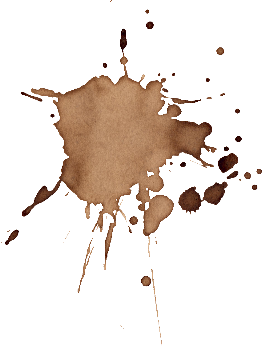 Coffee Stain Splashon Blue Background.png