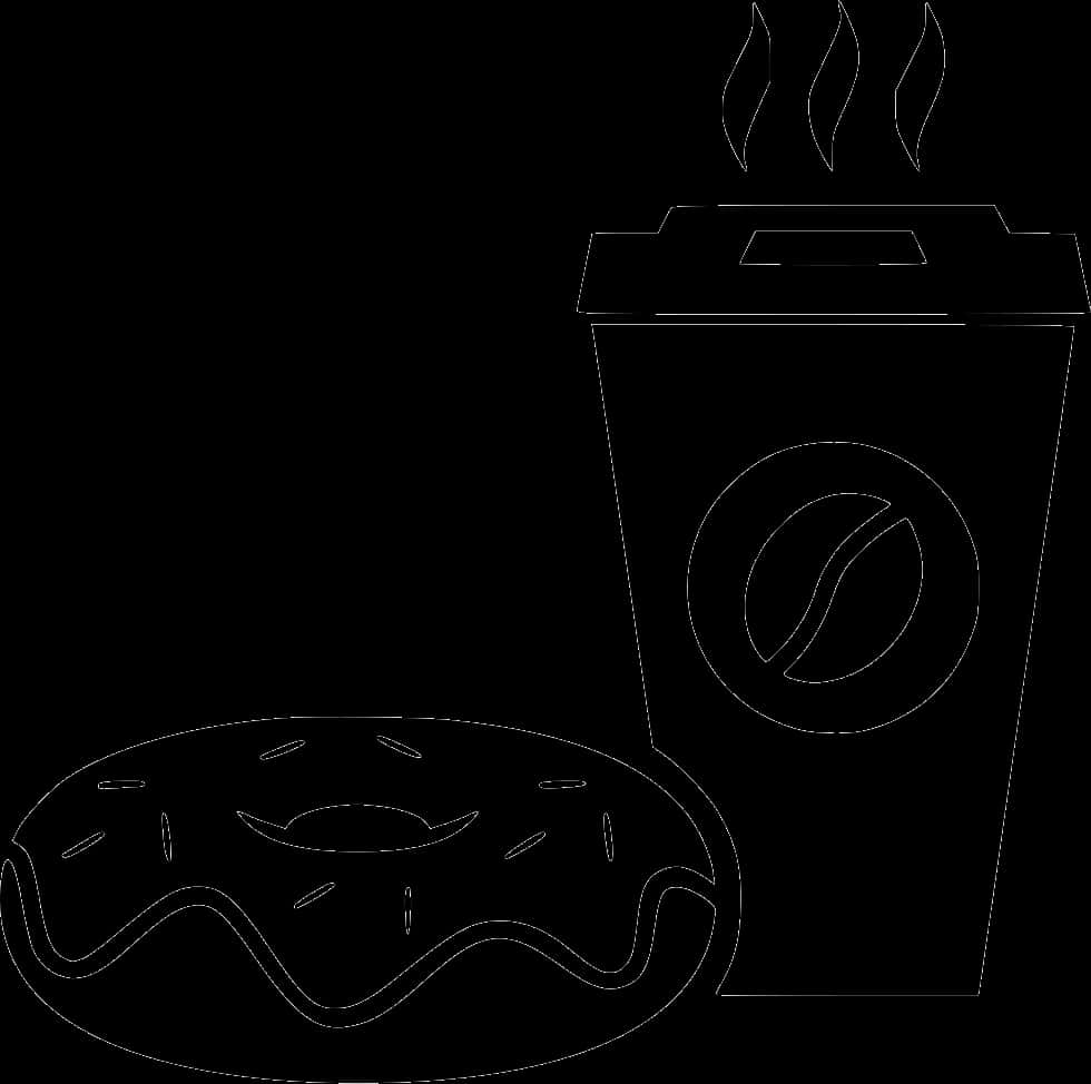 Coffeeand Donut Outline