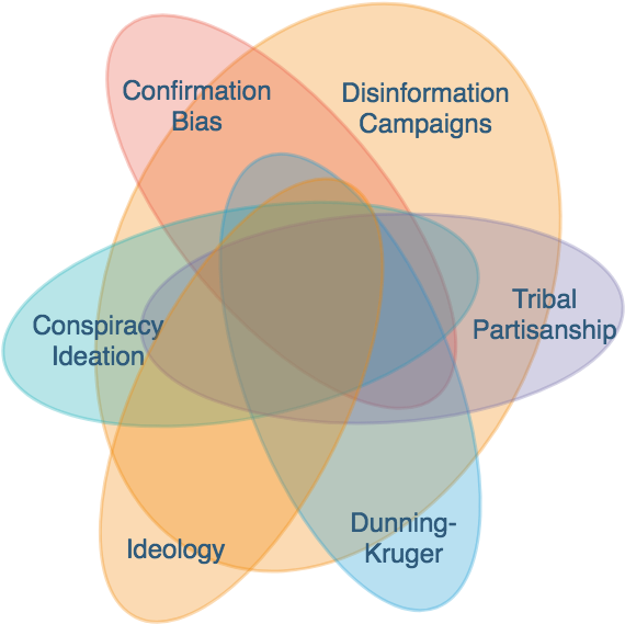 Cognitive Biasand Disinformation Venn Diagram