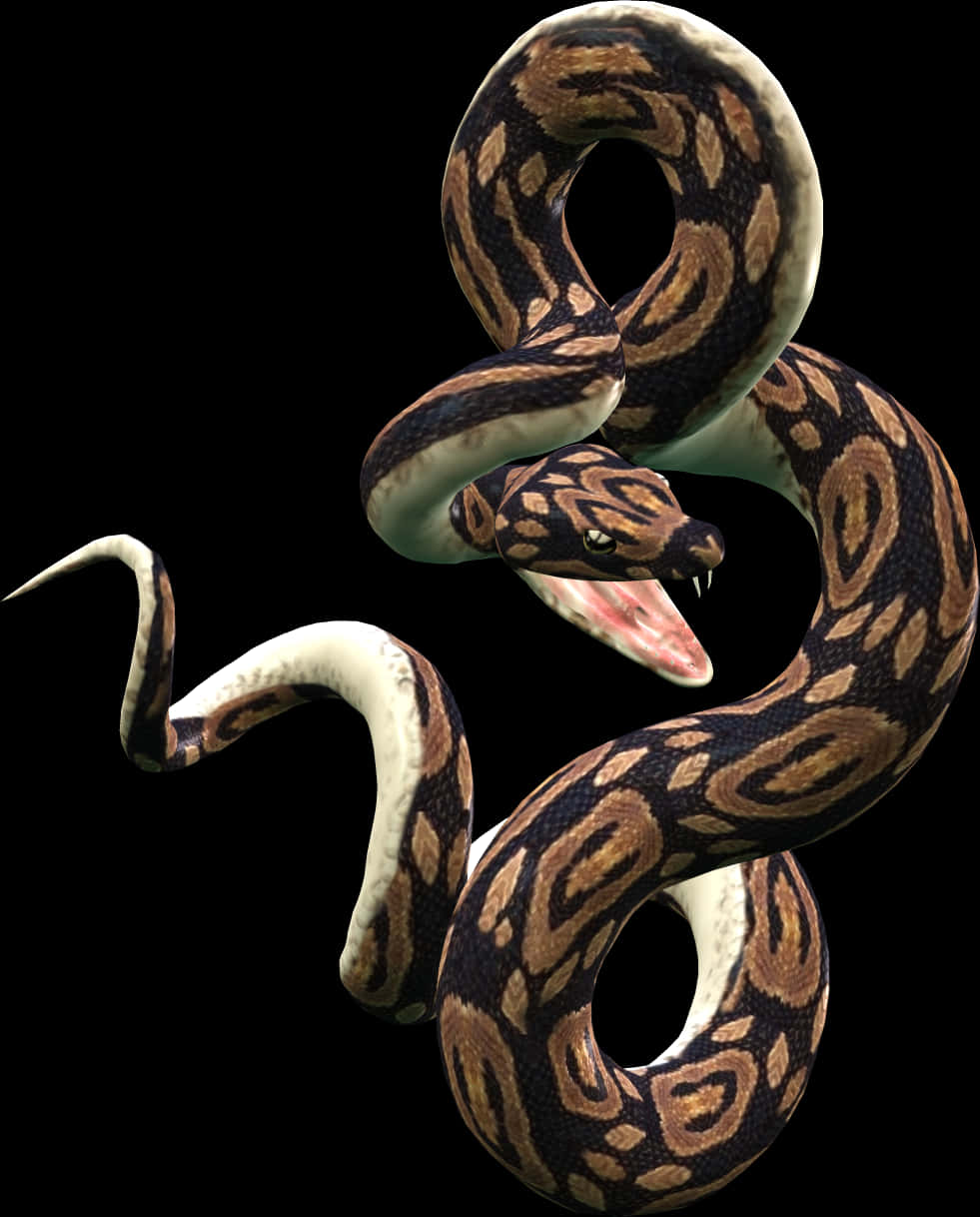 Coiled Snake Graphic PNG with transparent background