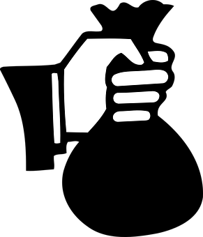 Coin Hand Silhouette Icon PNG with transparent background