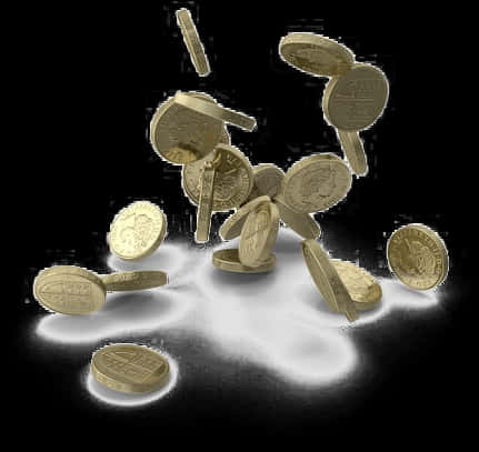 Falling Coins Download Hd Png - Coins Falling Pound Png, Transparent Png PNG with transparent background