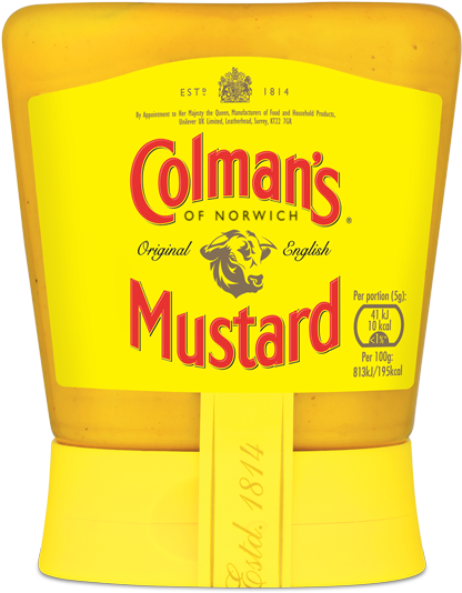 Colman's Squeezy Mustard - Colmans Mustard Label, HD Png Download PNG with transparent background