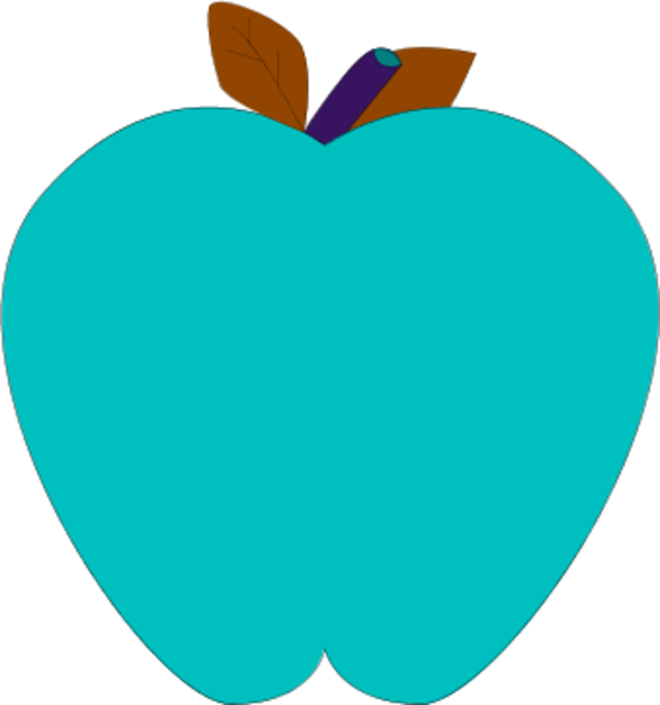 Color Apples Clipart- - Teal Apple Clipart, HD Png Download PNG with transparent background