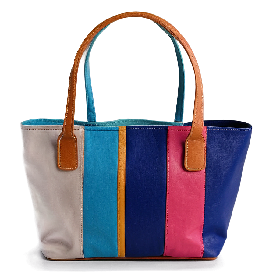 Color Block Tote Bag Png 59