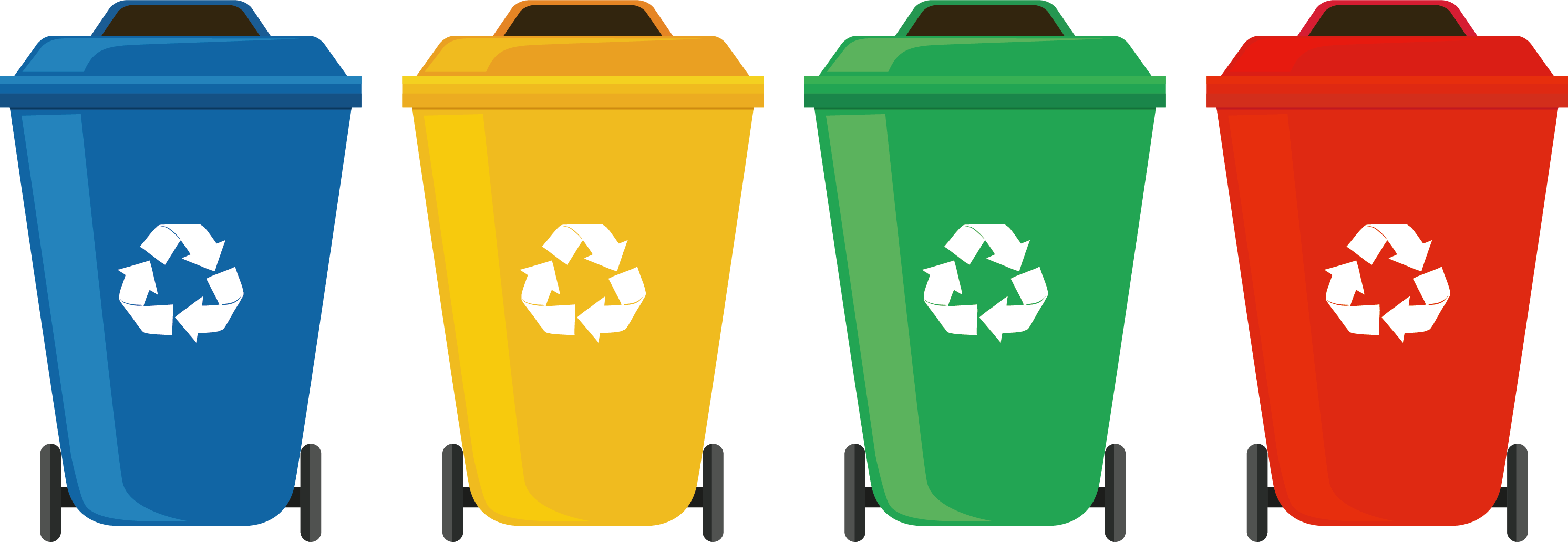 Color Coded Recycling Bins