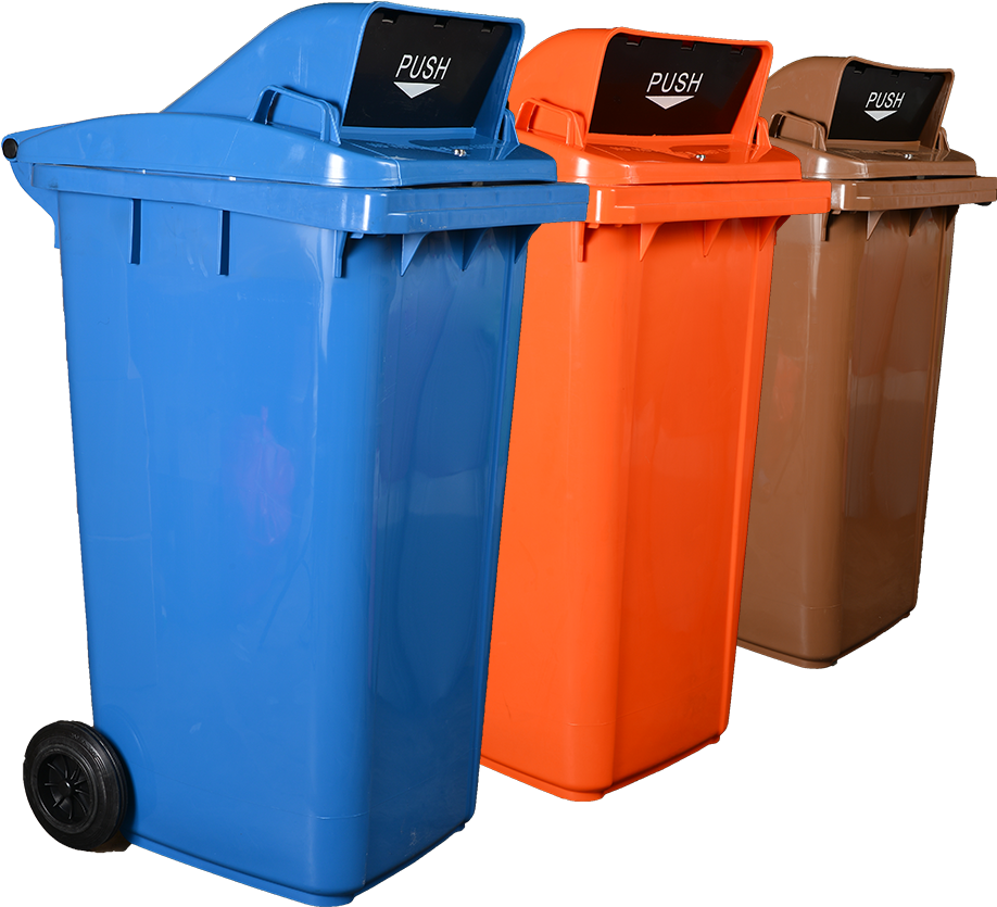 Color Coded Recycling Bins