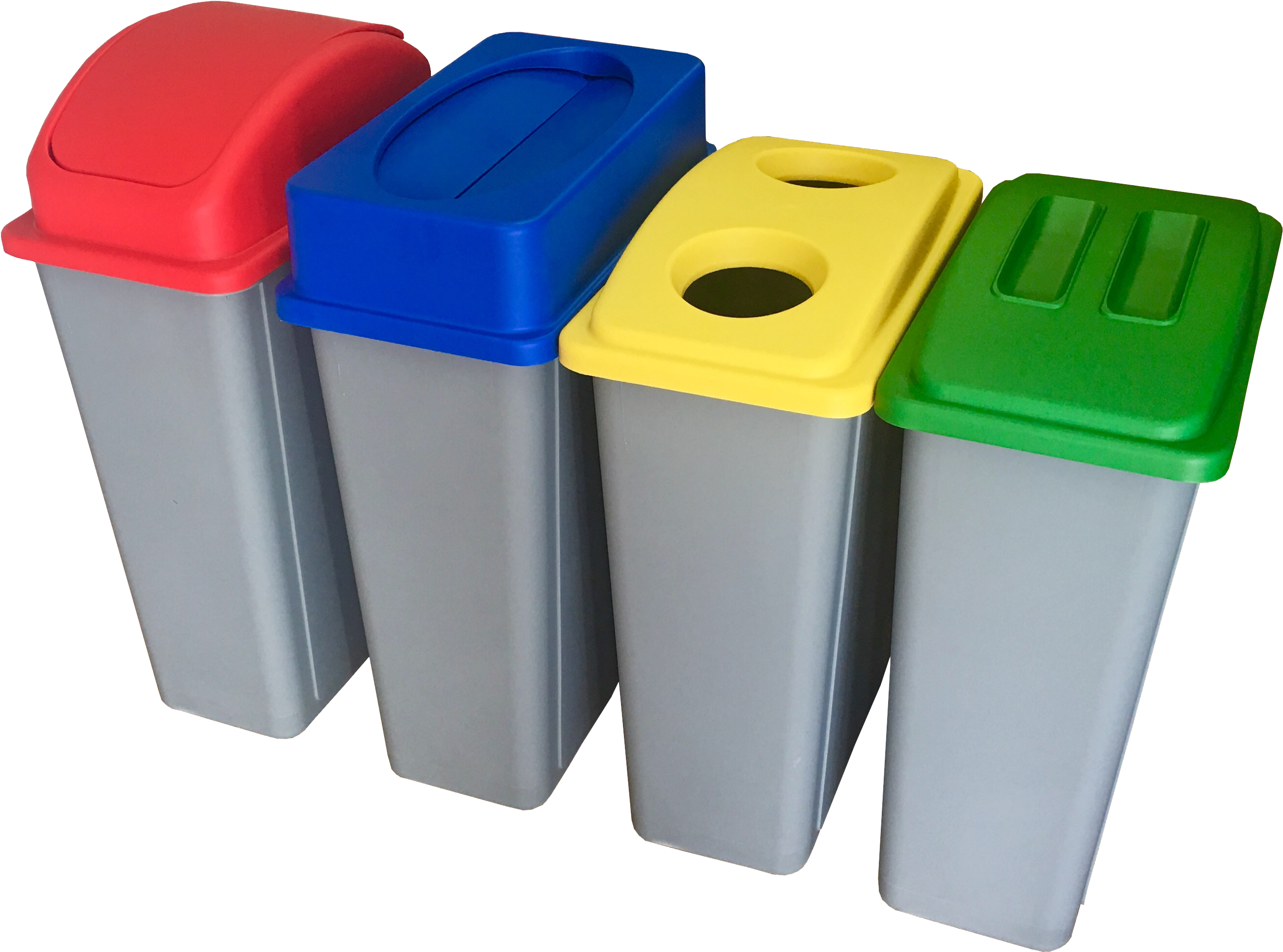 Color Coded Recycling Bins