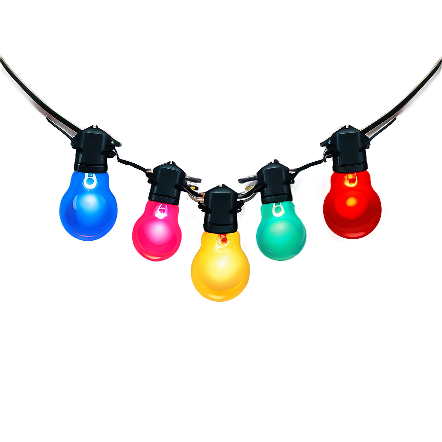 Colored Bulb Christmas String Lights Png Sif