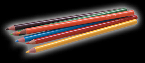 Colored Pencils Arrayedon Black Background