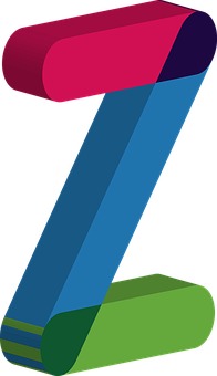 Colorful Abstract Alphabet Letter Z PNG with transparent background