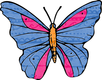 Colorful Abstract Butterfly Art PNG with transparent background