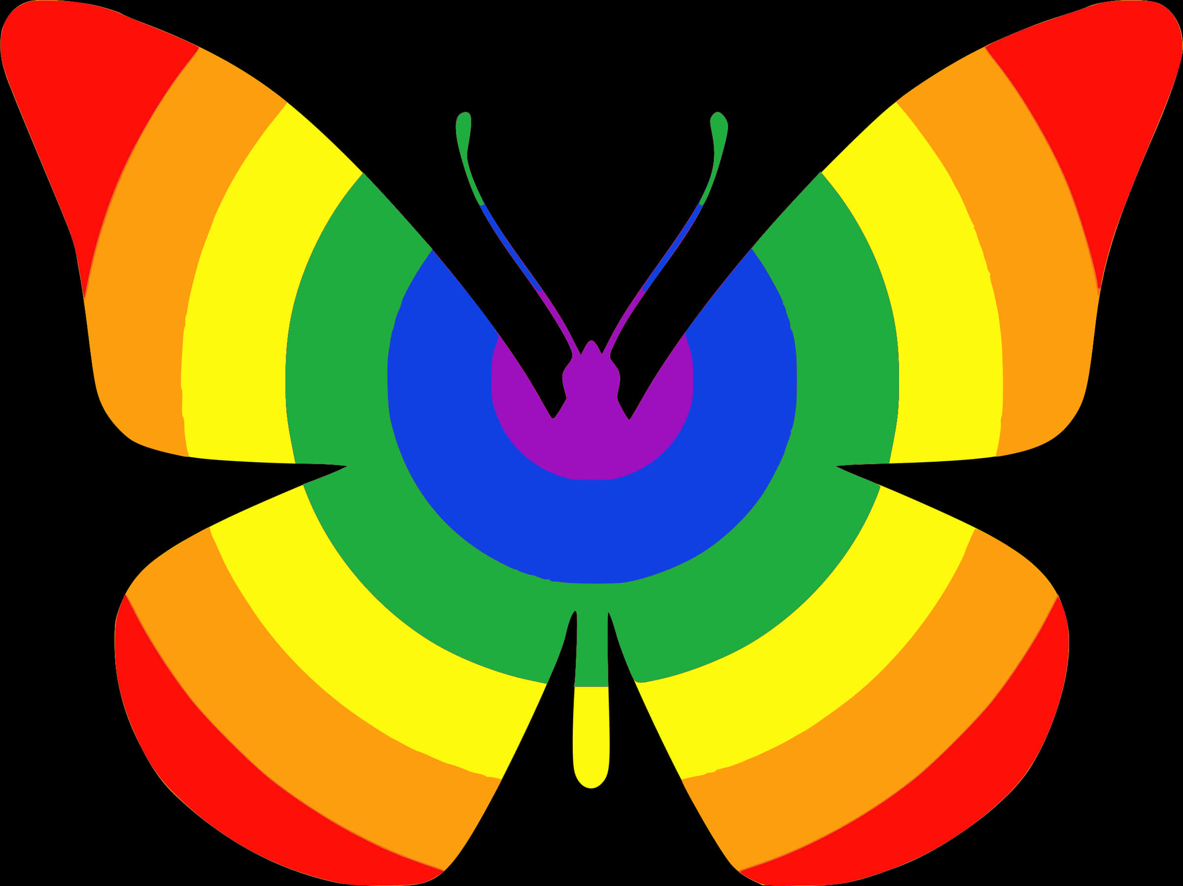 Colorful Abstract Butterfly Art PNG with transparent background