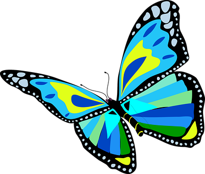 Colorful Abstract Butterfly PNG with transparent background
