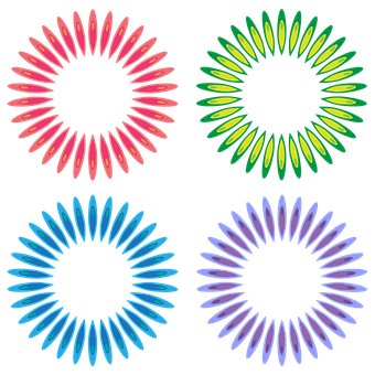 Colorful Abstract Circle Patterns PNG with transparent background