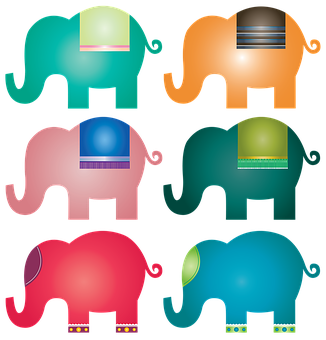 Colorful Abstract Elephant Illustrations