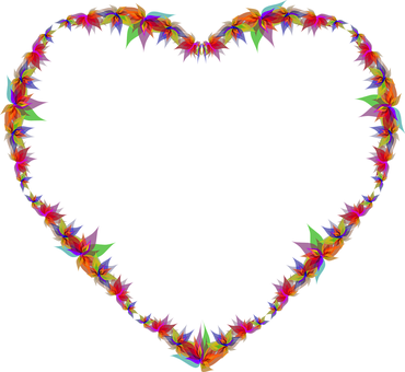 Colorful Abstract Heart Outline