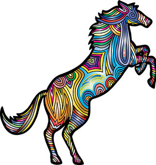 Colorful Abstract Horse Art