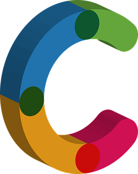 Colorful_ Abstract_ Letter_ C PNG with transparent background